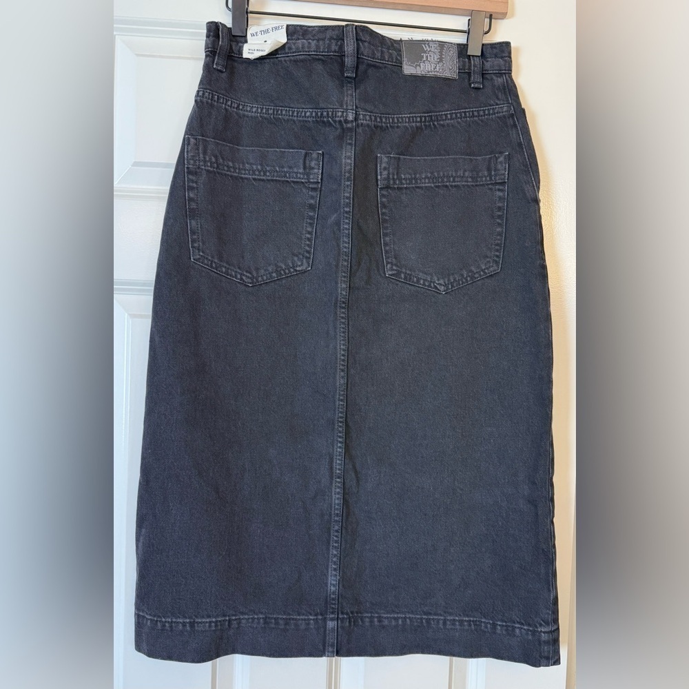 NWOT Free People We the Free Wild Roses Midi Skirt Black Size 27 - Picture 5 of 16